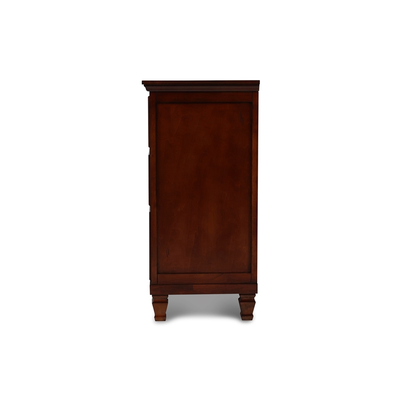 New Classic Tamarack 4-PC Wood King Bedroom Set with Chest in Brown Cherry