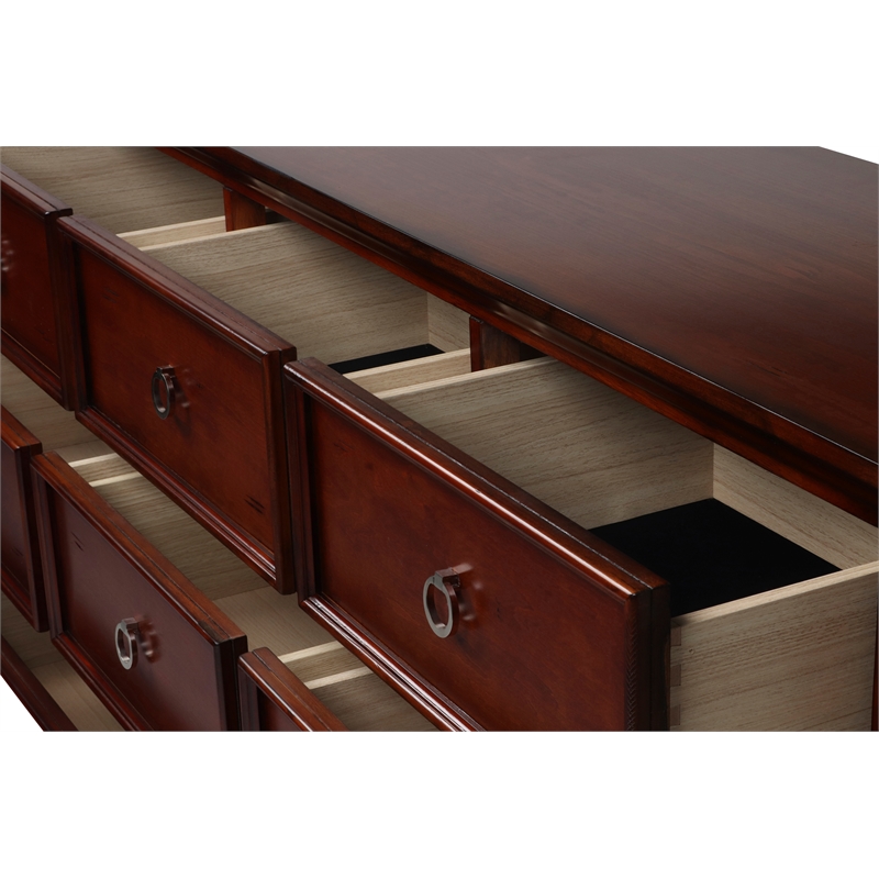 New Classic Tamarack 4-PC Wood King Bedroom Set with Chest in Brown Cherry