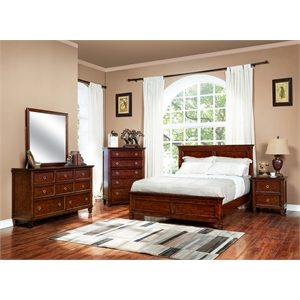New Classic Furniture Tamarack 5-Piece Wood King Bedroom Set in Brown Cherry