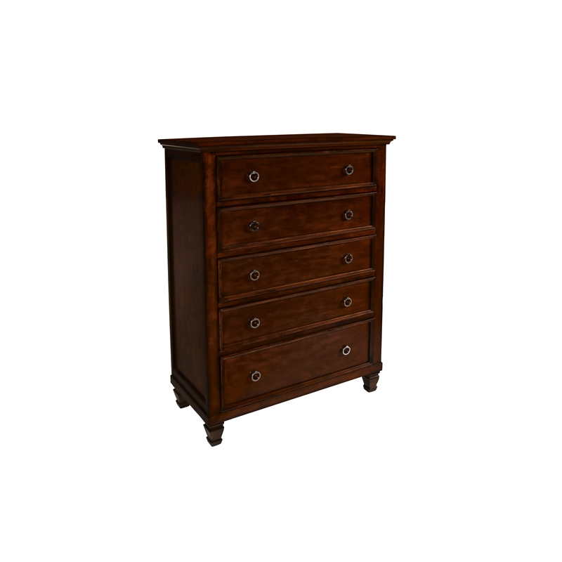 New Classic Furniture Tamarack 5-Piece Wood Cal King Bedroom Set in Brown Cherry