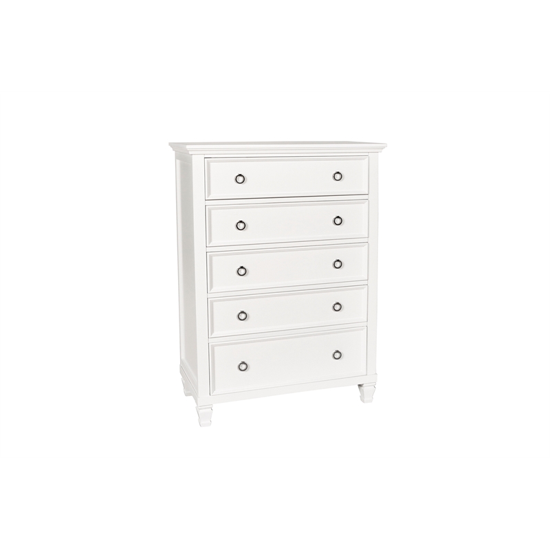 New Classic Tamarack 4-Piece Wood King Bedroom Set with Chest in White