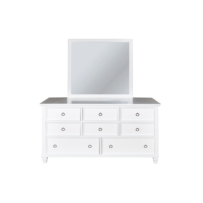 New Classic Tamarack 4-Piece Wood King Bedroom Set with Nightstand in White