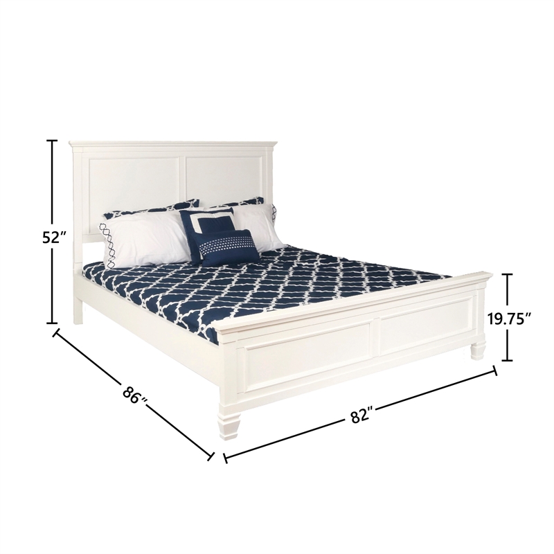 New Classic Tamarack 4-Piece Wood King Bedroom Set with Nightstand in White