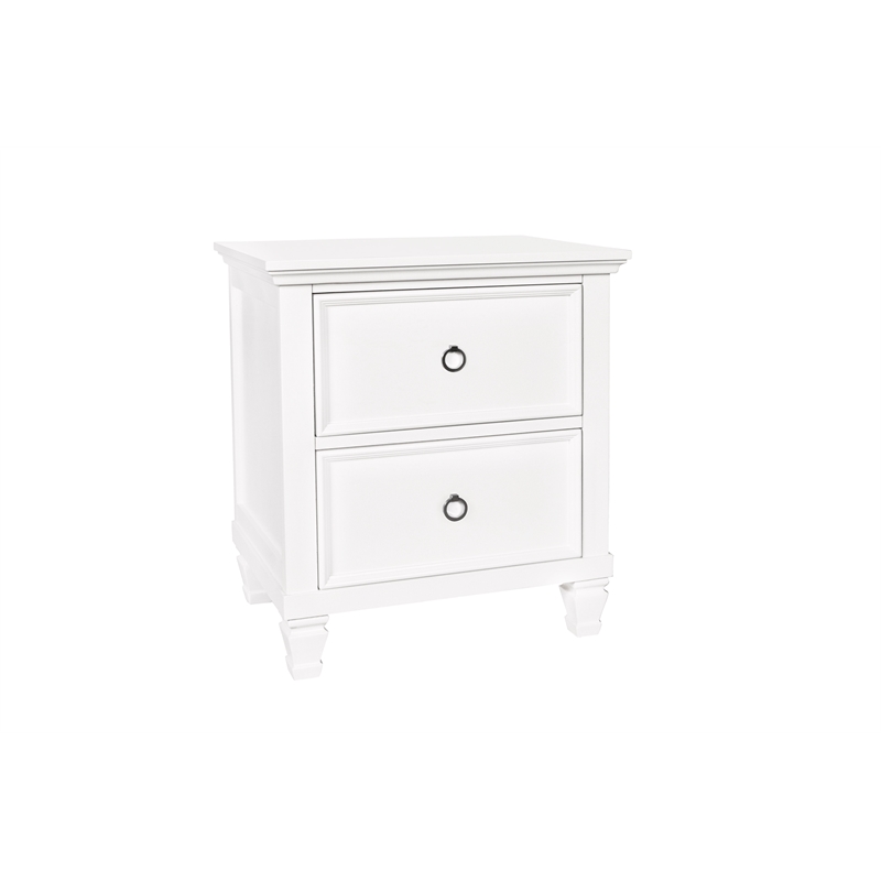 New Classic Tamarack 4-Piece Wood King Bedroom Set with Nightstand in White