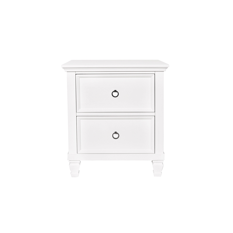 New Classic Tamarack 4-Piece Wood King Bedroom Set with Nightstand in White