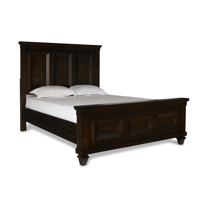 New Classic Sevilla 4-Piece Wood King Bedroom Set with Nightstand in Walnut