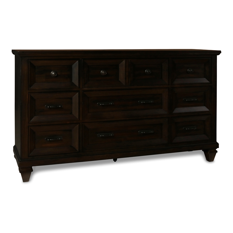 New Classic Sevilla 4-Piece Wood King Bedroom Set with Nightstand in Walnut