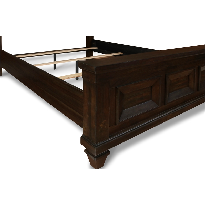 New Classic Sevilla 4-Piece Wood King Bedroom Set with Nightstand in Walnut