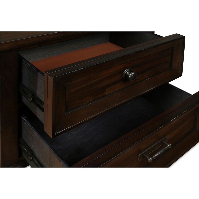 New Classic Sevilla 4-Piece Wood King Bedroom Set with Nightstand in Walnut
