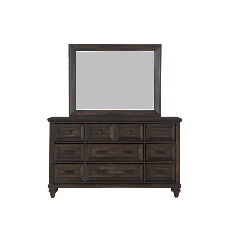 New Classic Sevilla 4-Piece Wood King Bedroom Set with Nightstand in Walnut