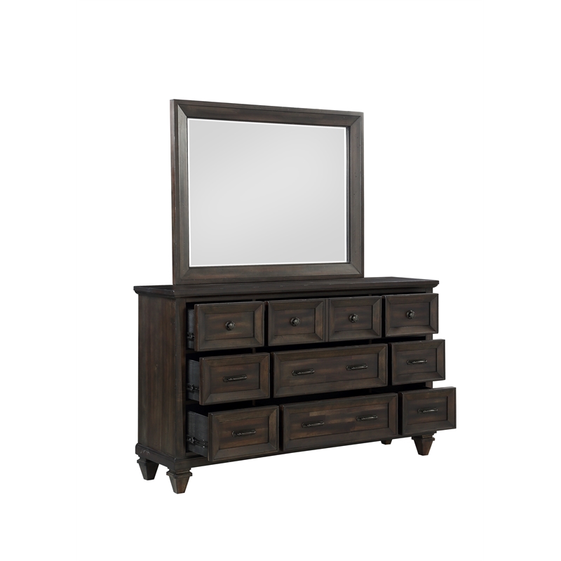 New Classic Furniture Sevilla 5-Piece Wood King Bedroom Set in Walnut