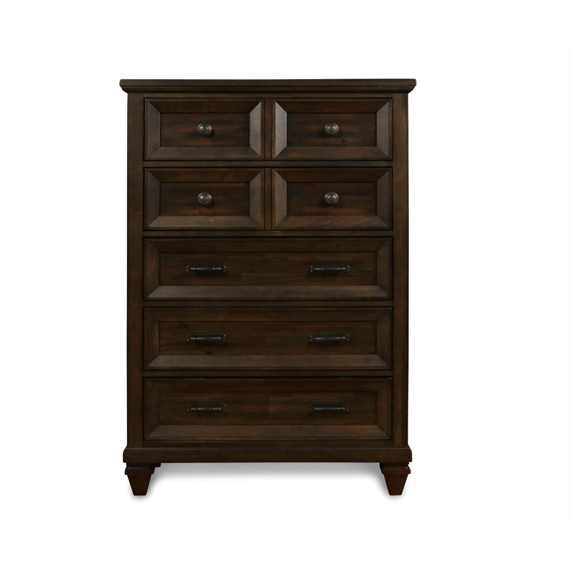 New Classic Furniture Sevilla 5-Piece Wood King Bedroom Set in Walnut