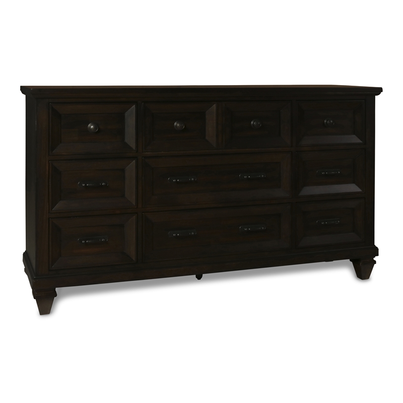 New Classic Sevilla 4-Piece Wood Cal King Bedroom Set with Nightstand in Walnut