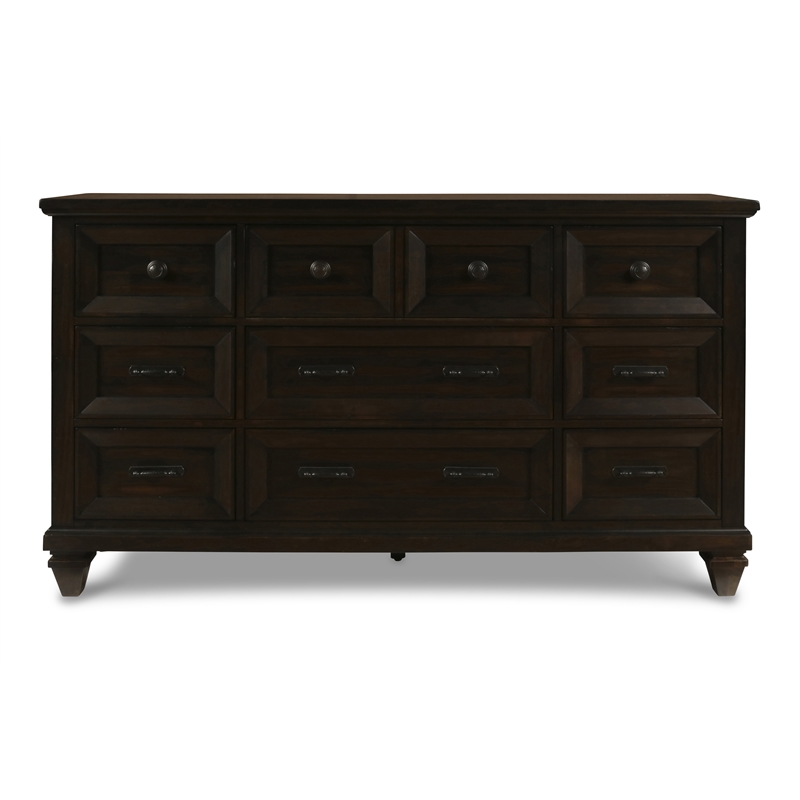 New Classic Sevilla 4-Piece Wood Cal King Bedroom Set with Nightstand in Walnut