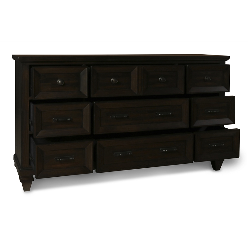 New Classic Sevilla 4-Piece Wood Cal King Bedroom Set with Nightstand in Walnut