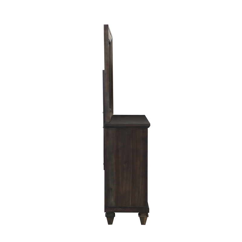 New Classic Sevilla 4-Piece Wood Cal King Bedroom Set with Nightstand in Walnut