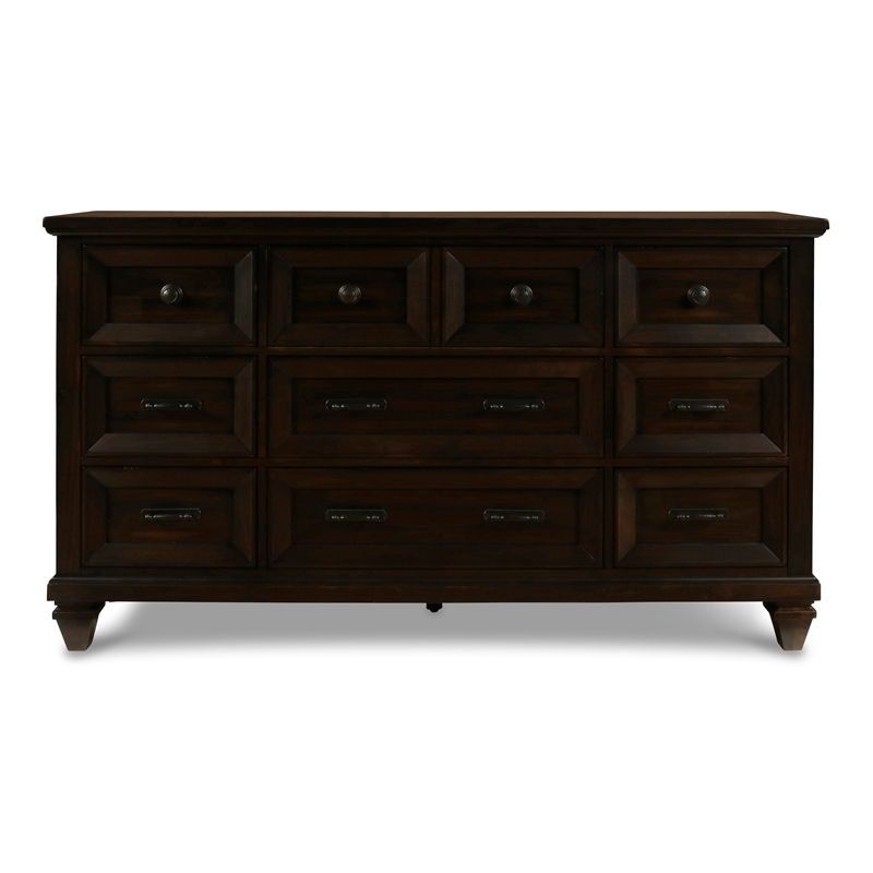 New Classic Sevilla 4-Piece Wood Queen Bedroom Set with Nightstand in Walnut