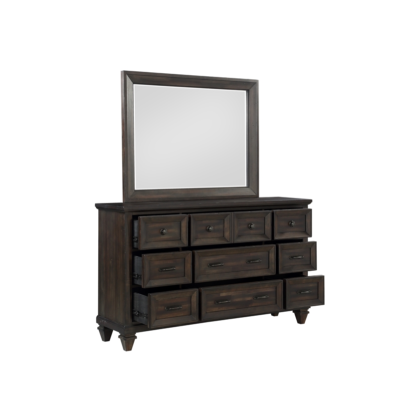 New Classic Furniture Sevilla 5-Piece Wood Queen Bedroom Set in Walnut