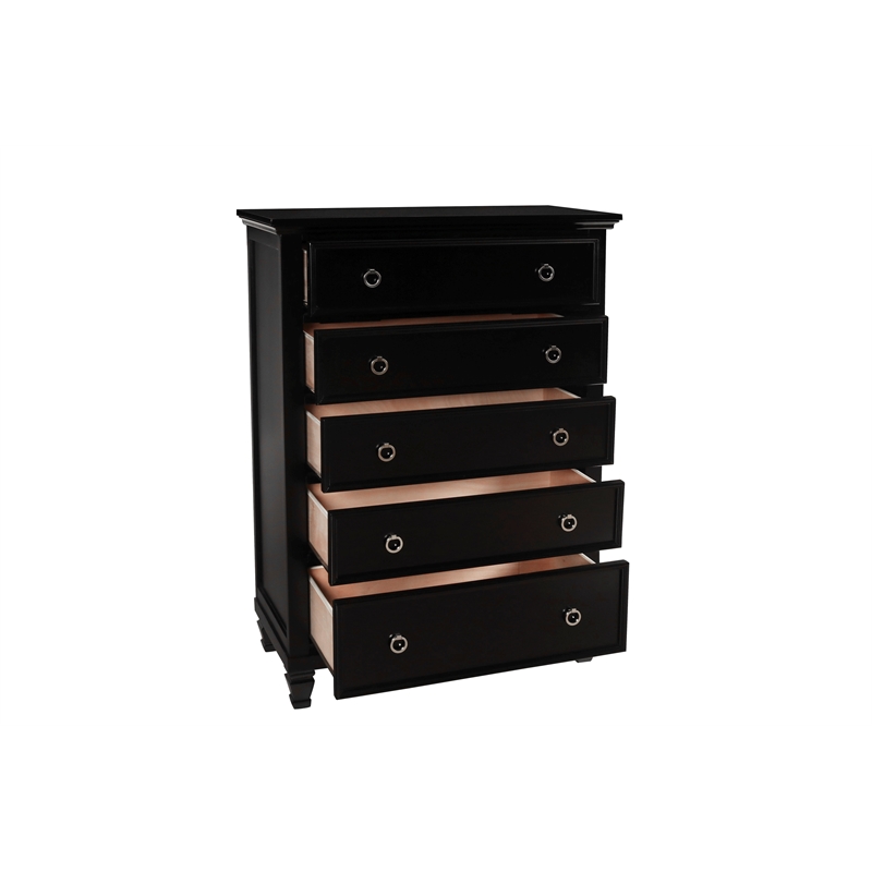 New Classic Furniture Tamarack 5-Piece Wood California King Bedroom Set in Black