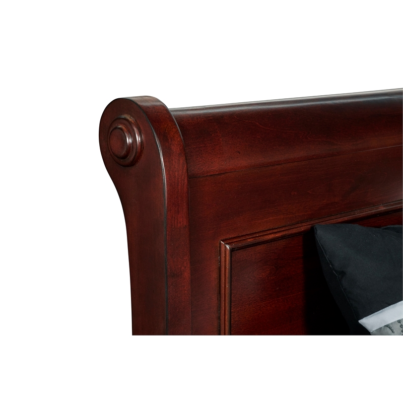 New Classic Furniture Versailles Wood Full Bed in Bordeaux Cherry