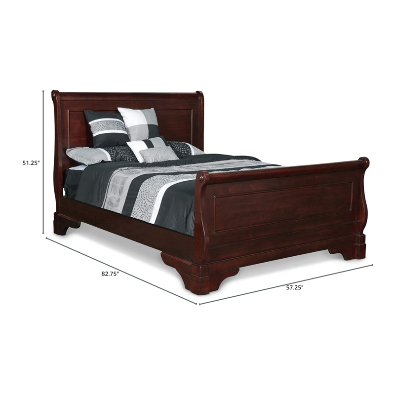 New Classic Furniture Versailles Wood Full Bed in Bordeaux Cherry