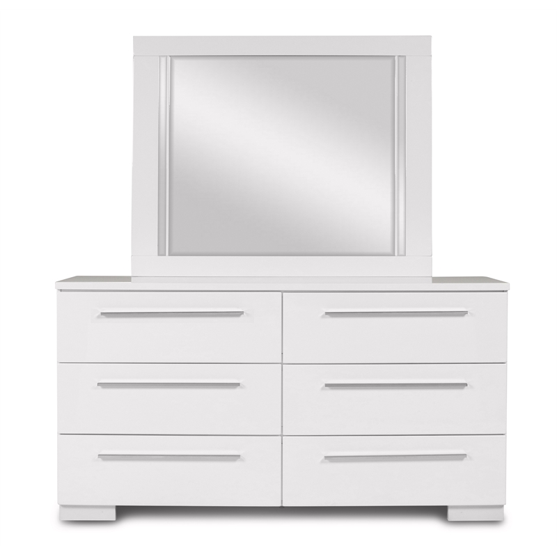 New Classic Sapphire 6-Piece Wood King Bedroom Set with 2 Nightstands in White