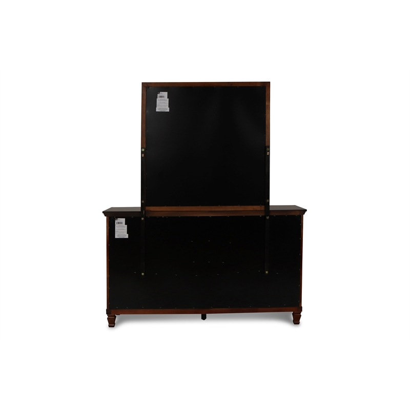 New Classic Furniture Tamarack Wood 8-Drawer Dresser with Mirror in Brown Cherry