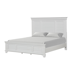 New Classic Furniture Jamestown Solid Wood King Panel Bed in White