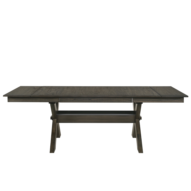 New Classic Gulliver 5-Piece Solid Wood Rectangular Dining Set in Rustic Brown