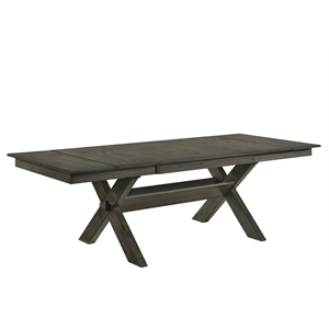 New Classic Furniture Gulliver Solid Wood Rectangle Dining Table in Rustic Brown