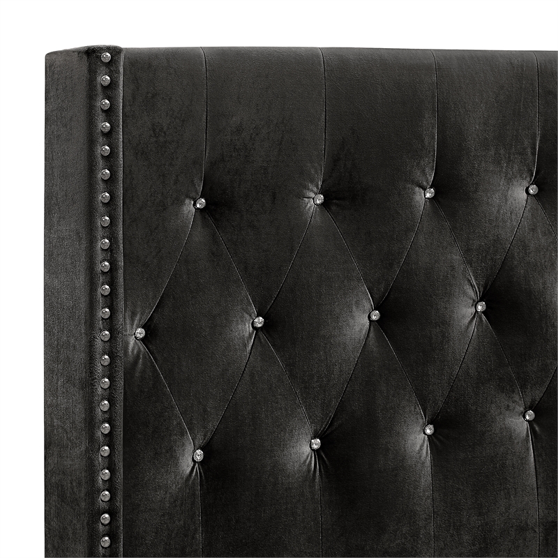 New Classic Furniture Huxley Solid Wood California King Panel Bed in Black