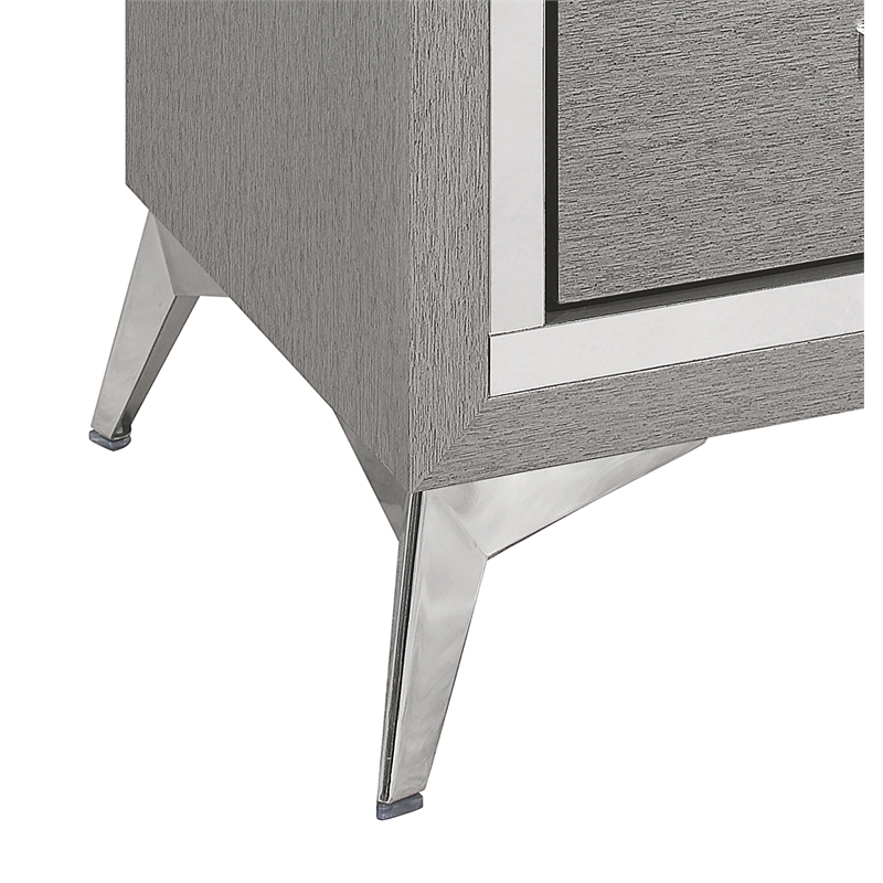 New Classic Furniture Huxley 2-Drawer Solid Wood Nightstand in Gray