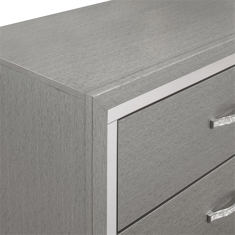 New Classic Furniture Huxley 6-Drawer Solid Wood Dresser in Gray