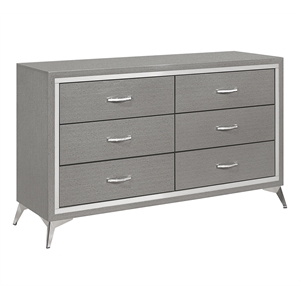 New Classic Furniture Huxley 6-Drawer Solid Wood Dresser in Gray