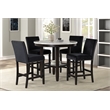 New Classic Celeste 5-Piece Wood Round Counter Table Set in Black