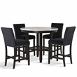 New Classic Celeste 5-Piece Wood Round Counter Table Set in Black