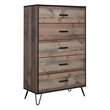New Classic Furniture Elk River Solid Wood 5-Drawer Chest in Rustic Brown