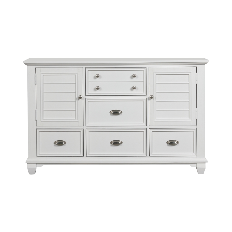 New Classic Furniture Jamestown Solid Wood 5-Drawer Dresser in White
