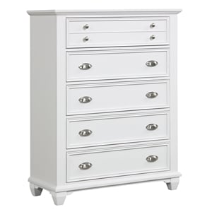New Classic Furniture Jamestown Solid Wood 5-Drawer Chest in White