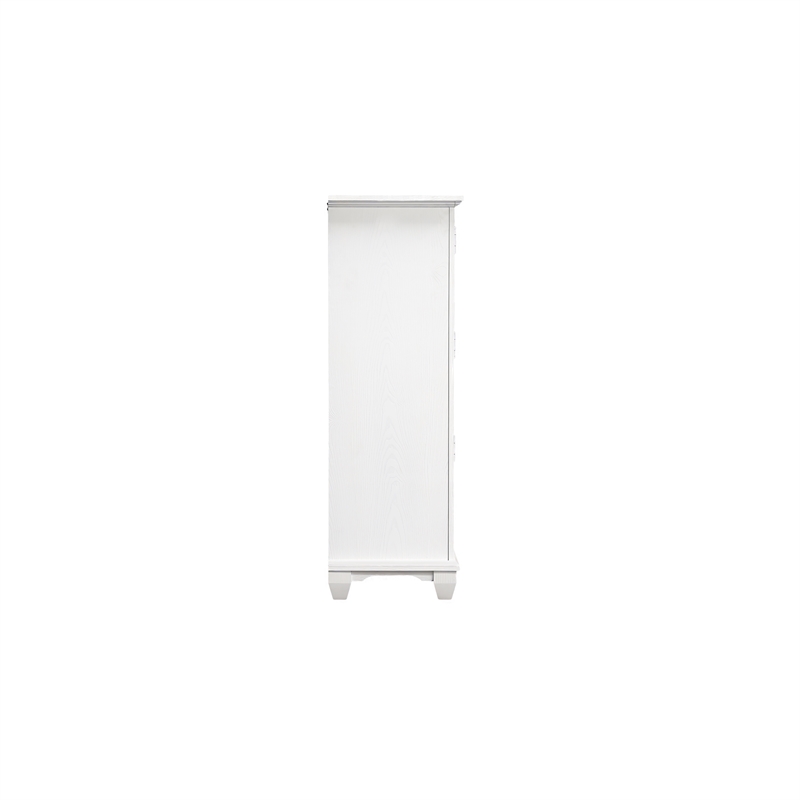New Classic Furniture Jamestown Solid Wood 5-Drawer Door Chest in White
