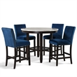 New Classic Celeste 5-Piece Wood Round Counter Table Set in Blue
