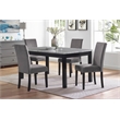 New Classic Celeste 5-Piece Wood Rectangle Dining Table Set in Gray