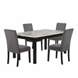 New Classic Celeste 5-Piece Wood Rectangle Dining Table Set in Gray