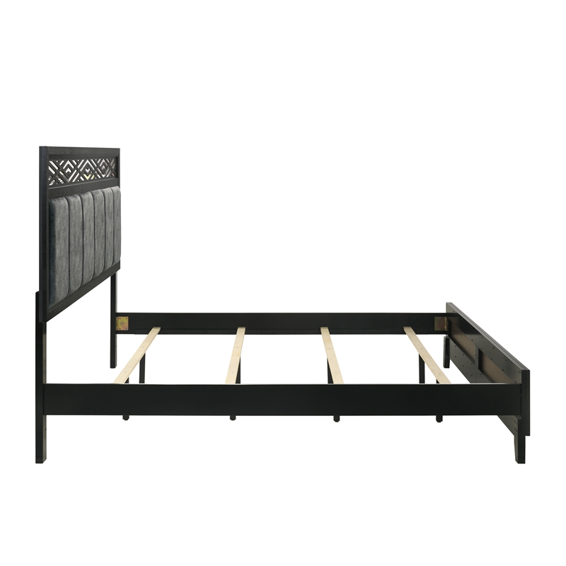 New Classic Furniture Obsidian Solid Wood Queen Panel Bed in Black