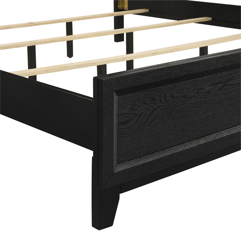 New Classic Furniture Obsidian Solid Wood Queen Panel Bed in Black
