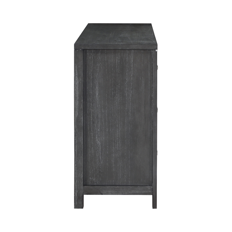New Classic Furniture Odessa 6-Drawer Solid Wood Dresser in Charcoal
