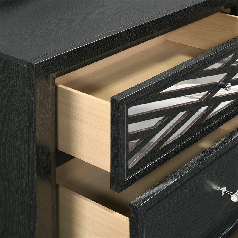 New Classic Furniture Obsidian 6-Drawer Solid Wood Dresser in Black
