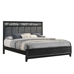 New Classic Furniture Obsidian Solid Wood King Panel Bed in Black