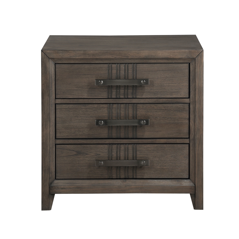 New Classic Furniture Landon 3-Drawer Solid Wood Nightstand in Walnut