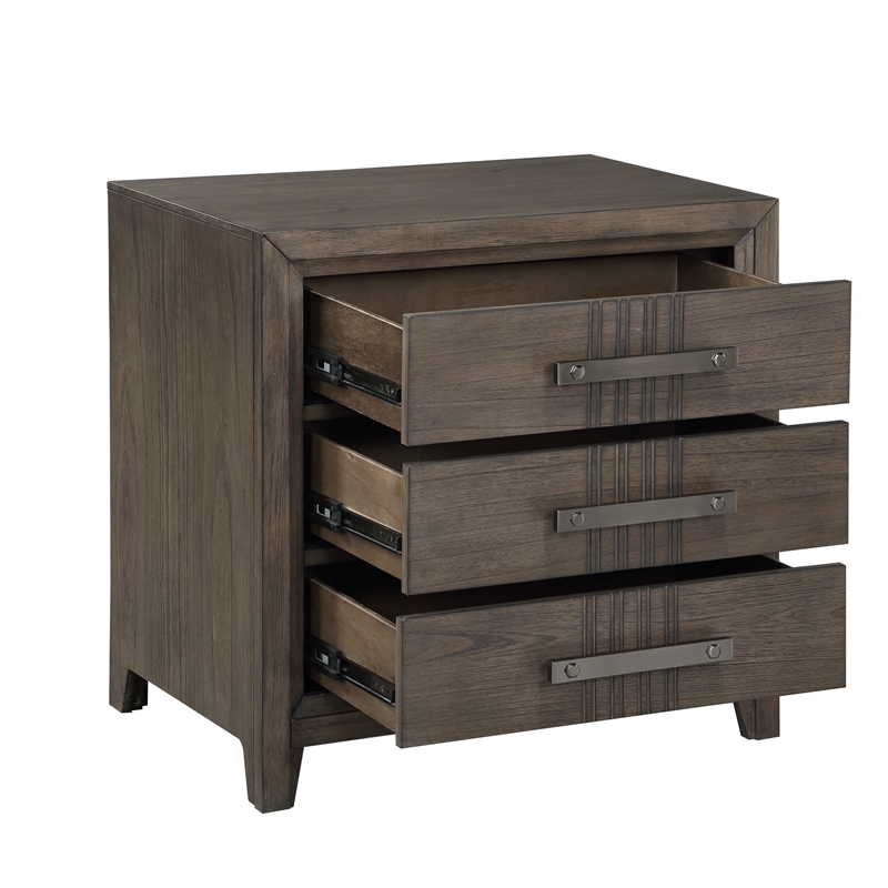 New Classic Furniture Landon 3-Drawer Solid Wood Nightstand in Walnut